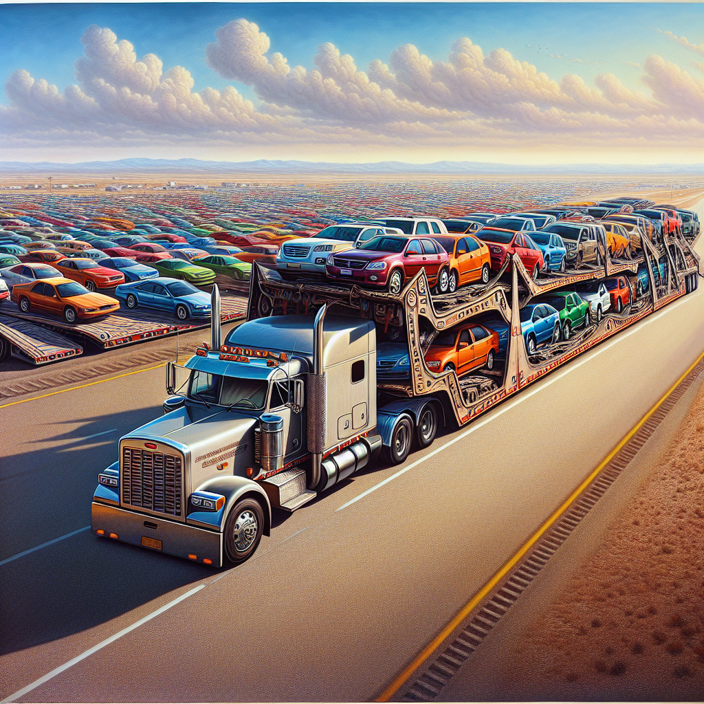 A car being loaded onto a shipping trailer, representing a car shipping company.